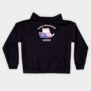 Purr-gramming Mode - Kawaii Cat Kids Hoodie